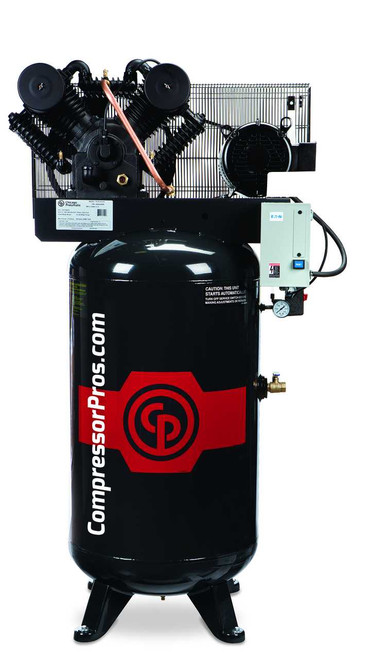 Chicago Pneumatic RCP-C7581VSC2 7.5 HP   230 Volt Single Phase Two Stage Cast Iron Low RPM 80 Gallon Air Compressor Chicago Pneumatic RCP-C7581VSC2 7.5 HP   230 Volt Single Phase Two Stage Cast Iron Low RPM 80 Gallon Air Compressor