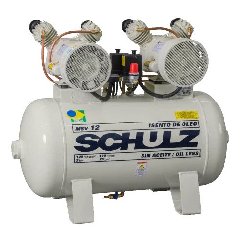 Schulz MSV 12/30 2 x 1 HP 115 Volt 30 Gallon Oil Free Air Compressor