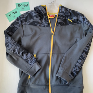 Puma Full Zip Hoodie Gray/Yellow 8/10