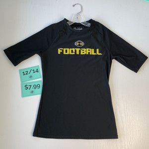 Under Armour 3/4 Sleeve Athletic Tshirt Black Football 12/14