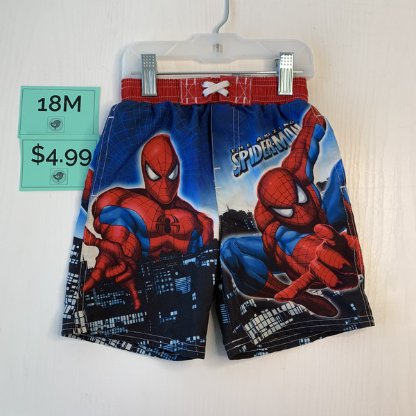 Spiderman Swim Trunk Shorts Blue/Red 18M