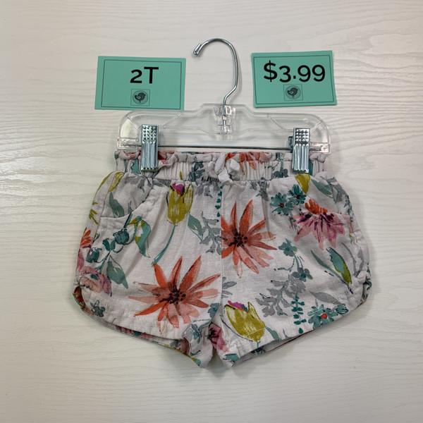Old Navy Floral Shorts Off White 2T