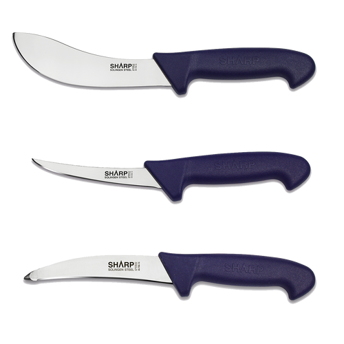 Sharp – German Solingen Blade -  5" Boning, 6" Skinning & 6" Brisket