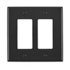 Elite Core Dual Gang Midway Size Wall Plate with Passthrough Brush Insert, Black Elite Core Dual Gang Midway Size Wall Plate with Passthrough Brush Insert, Black