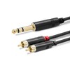 SuperFlex GOLD (2) RCA to (1) 1/4" TRS Y Patch Cable
