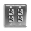 Q-4-4XF Quad Wall Plate w/ 4 NEUTRIK® XLR Female Connectors