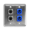 Q-4-2E2PCA Quad Wall Plate w/ 2 NEUTRIK® Tactical Ethernet and 2 NEUTRIK® powerCON A