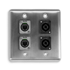 Q-4-2E2SP Quad Wall Plate w/ 2 NEUTRIK® Tactical Ethernet and 2 NEUTRIK® speakON