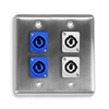 Q-4-2PCA2PCB Quad Wall Plate w/ 2 NEUTRIK® powerCON A and 2 NEUTRIK® powerCON B