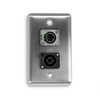 D-2-1E1SP Duplex Wall Plate w/ 1 NEUTRIK® Tactical Ethernet and 1 Speakon