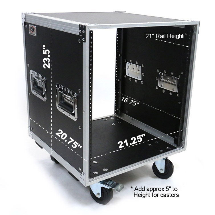 OSP KD12U 12 Space Deluxe Studio Rack With Handles and Casters