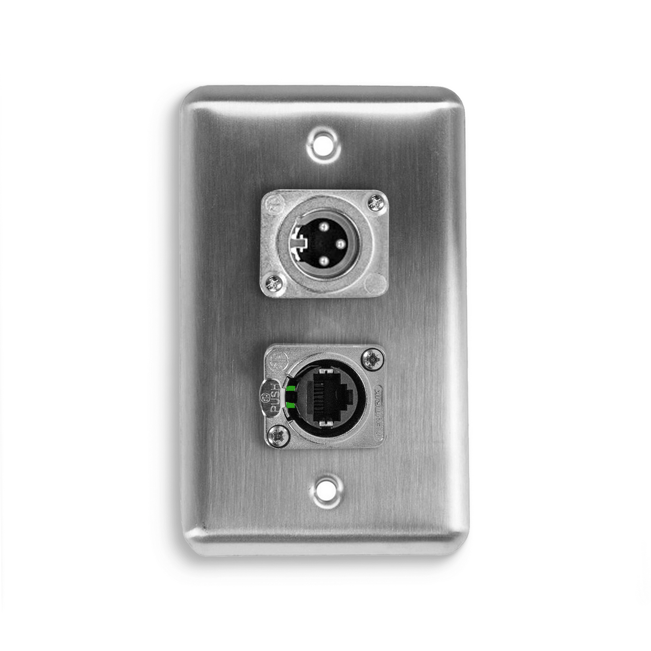 DUEL E 2セット OSP D-2-1E1XM Duplex Wall Plate w/ 1 Tactical Ethernet and 1 XLR Male