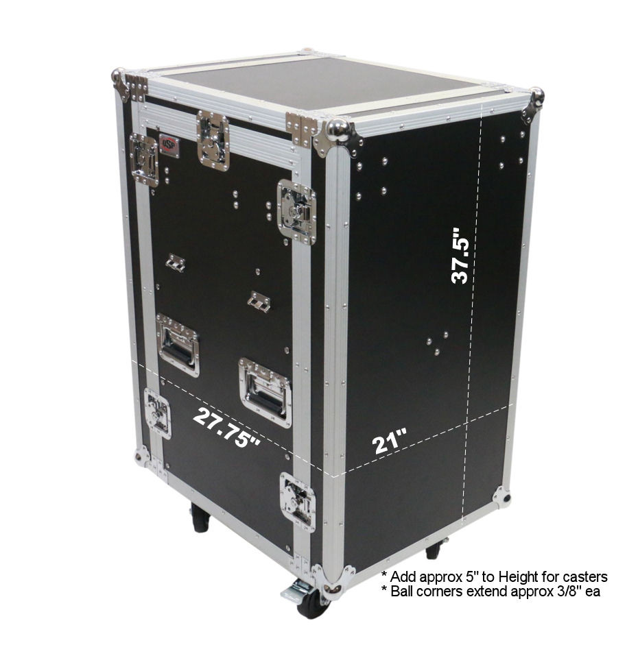 OSP PRO19 16 Space ATA Mixer/Amp Rack & Standing Lids - Elite Core