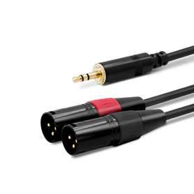 SuperFlex GOLD (2) XLR Male to (1) 3.5mm Stereo Y Patch Cable