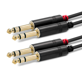 SuperFlex GOLD (2) 1/4" TRS to (2) 1/4" TRS Dual Patch Cable