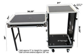 OSP RC16U-20SL 16 Space ATA Amp Rack w/Casters and Attached Utility Table OSP RC16U-20SL 16 Space ATA Amp Rack w/Casters and Attached Utility Table