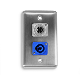 D-2-1PCA1XM Duplex Wall Plate w/ 1 NEUTRIK® powerCON A and 1 NEUTRIK® XLR Male