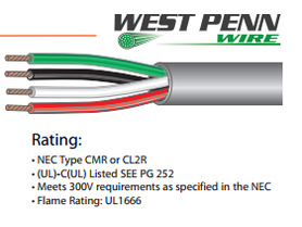 West Penn 248-BK-1000 12 Gauge 4 Conductor Speaker Cable 1,000'