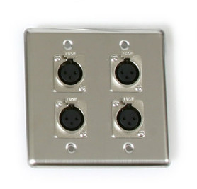Q-4-XLR Double Gang Quad Wall Plate with 4 XLR Q-4-XLR Double Gang Quad Wall Plate with 4 XLR