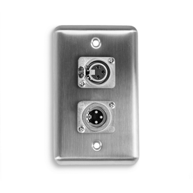 D-2-1XM1XF Duplex Wall Plate w/ 1 NEUTRIK® XLR Male and 1 NEUTRIK® XLR Female D-2-1XM1XF Duplex Wall Plate w/ 1 NEUTRIK® XLR Male and 1 NEUTRIK® XLR Female