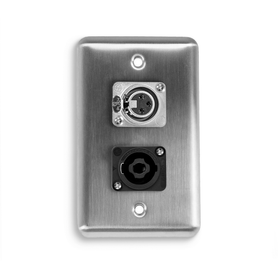 D-2-1SP1XF Duplex Wall Plate w/ 1 NEUTRIK® speakON and 1 NEUTRIK® XLR Female