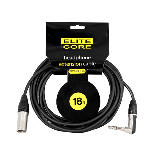 Elite Core EC-PRO-HEX Headphone Extension Cable  (1/4" TRS - XLRM) 10' and 18'