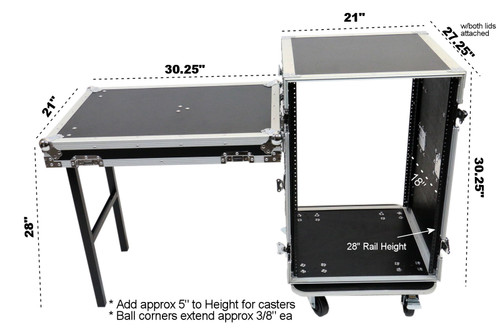 OSP RC16U-20SL 16 Space ATA Amp Rack w/Casters and Attached