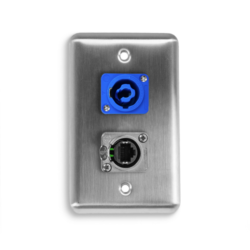 D-2-1E1PCA Duplex Wall Plate w/ 1 NEUTRIK® Tactical Eternet and 1 NEUTRIK® powerCON A