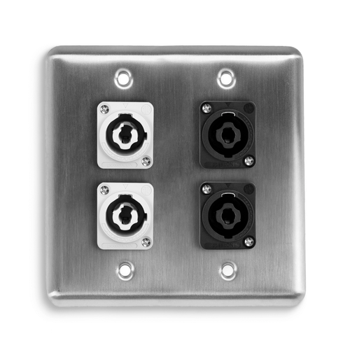 Q-4-2PCB2SP Quad Wall Plate w/ 2 NEUTRIK® powerCON B and 2 NEUTRIK® speakON