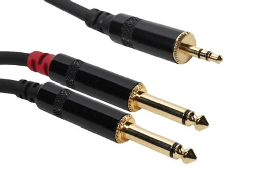 SuperFlex GOLD SFP-Y05Q3.5MM Y Patch Cable, (2) 1/4in TS to 3.5mm Stereo - 5' SuperFlex GOLD SFP-Y05Q3.5MM Y Patch Cable, (2) 1/4in TS to 3.5mm Stereo - 5'
