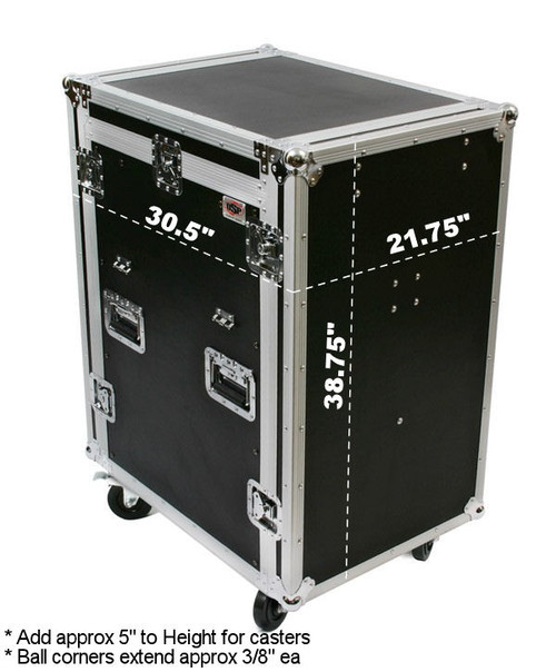 OSP MC12U-16SL 16 Space ATA Mixer/Amp Rack 12 Space Depth and