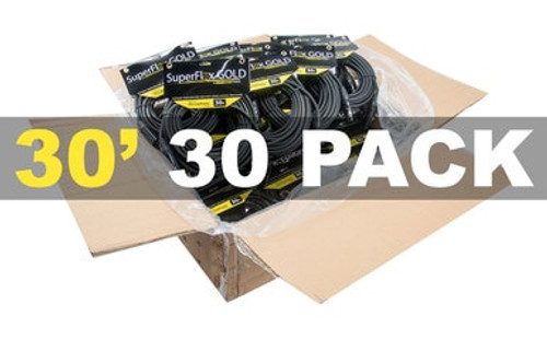MASTER CASE of (30) SuperFlex GOLD SFM-30 Premium Microphone Cables 30'