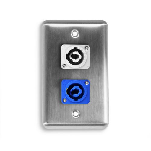 D-2-1PCA1PCB Duplex Wall Plate w/ 1 NEUTRIK® powerCON A and 1 NEUTRIK® powerCON B