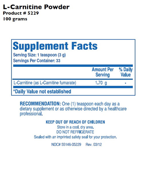 LCarnitine Powder Biotics Research The Drugless Doctor
