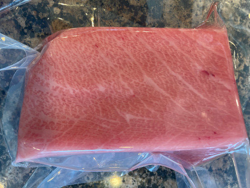 Gulf of Mexico Otoro Bluefin Tuna saku block showing exceptional marbling