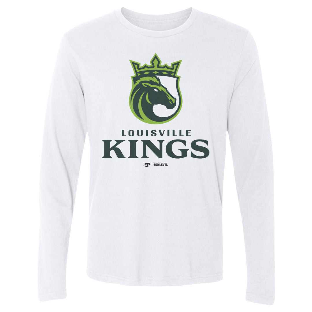 Louisville Kings Primary Logo White Men's Long Sleeve T-Shirt