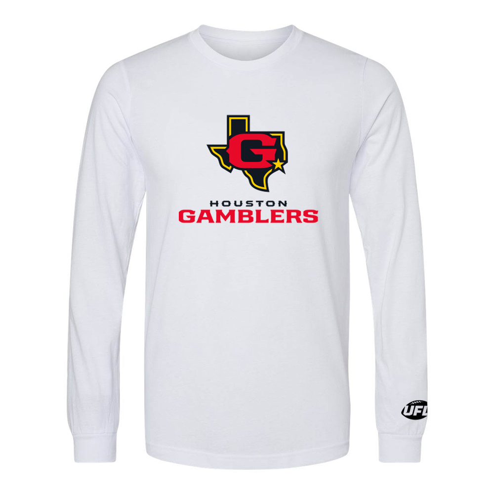 Houston Gamblers Logo Long Sleeve T-Shirt