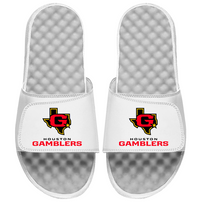Houtson Gamblers Primary Logo Stack Slide Sandals-White