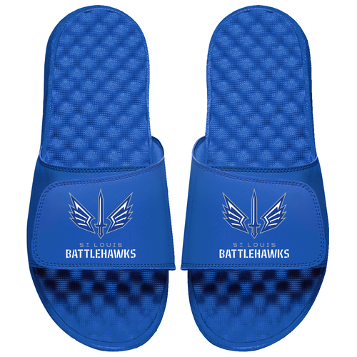 St. Louis Battlehawks Primary Logo Stack Slide Sandals-Royal Blue