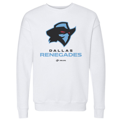 Dallas Renegades Primary Logo White Men's Crewneck Sweatshirt