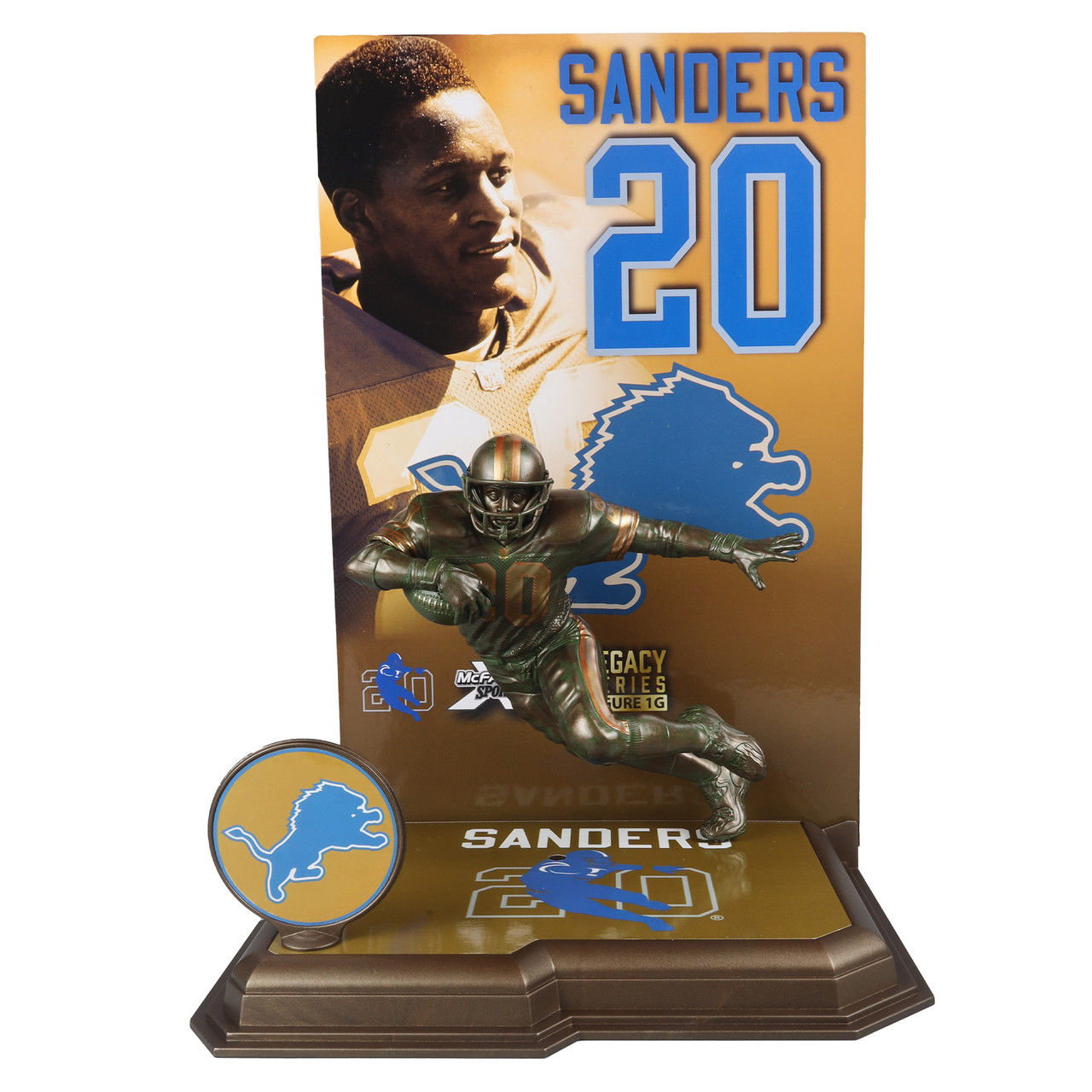 Barry Sanders Bronze (Detroit Lions) Gold Label NFL 7' Figure