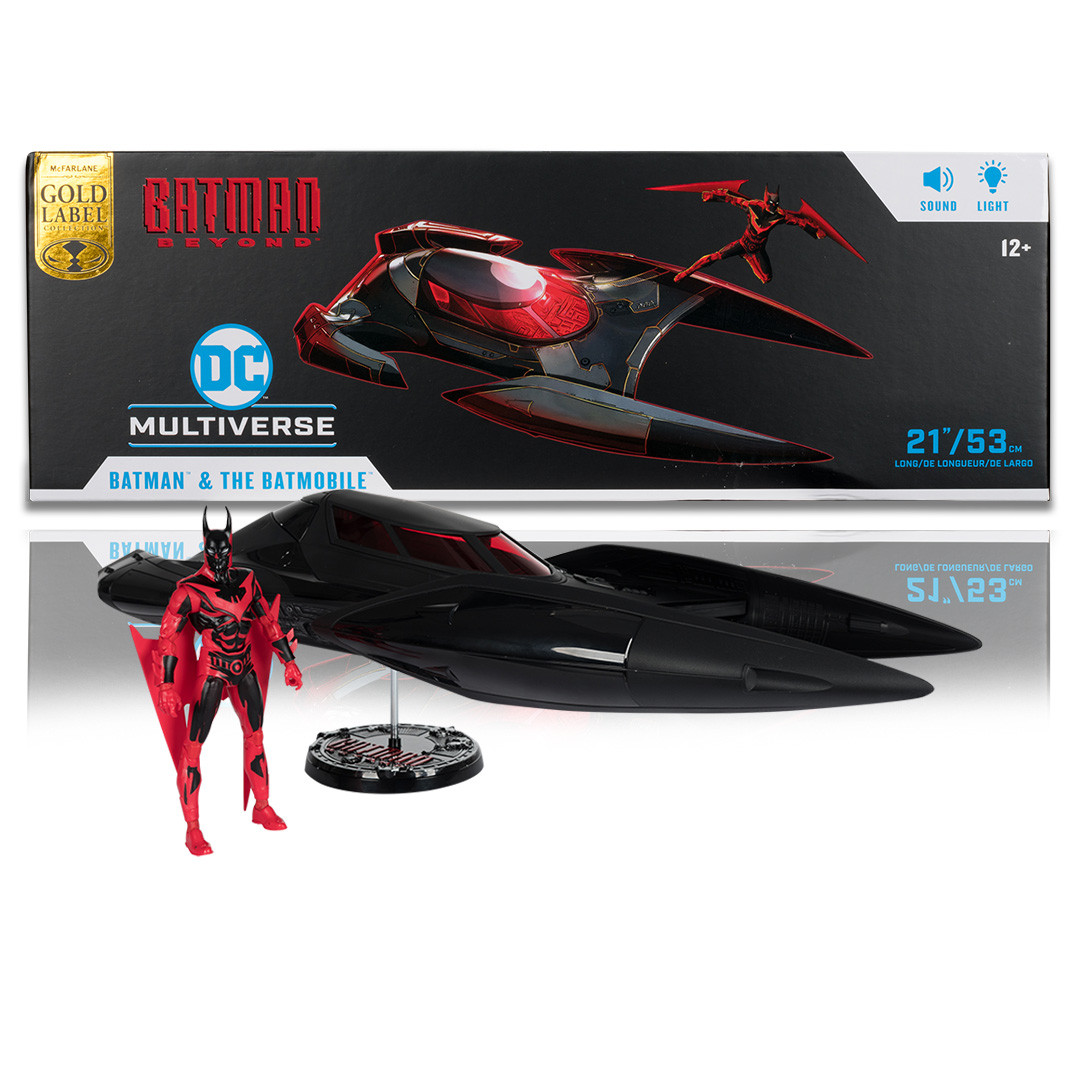 Batman Beyond & Batmobile Gold Label – Set 53 Cm McFarlane Toys, Neuf