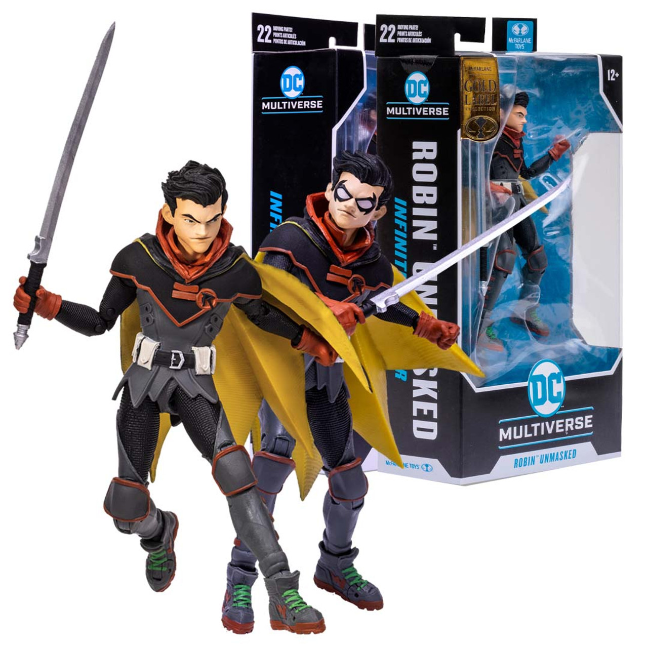 Robin (Damian & Robin Unmasked Gold Exclusive (Infinite Frontier) Bundle (2) 7" Figures - McFarlane Toys Store