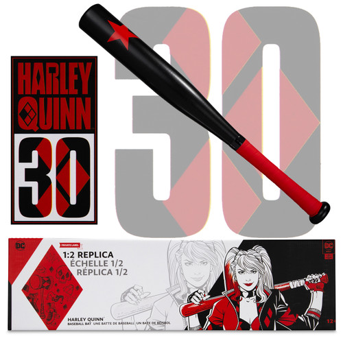 Harley Quinn 30th Anniversary (DC Direct) Red/Black 1:2 Replica Baseball Bat