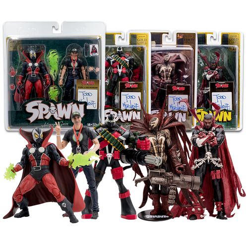 McFarlane Toys 30th Anniversary Todd McFarlane Autographed Spawn Series GOLD LABEL Bundle (4)