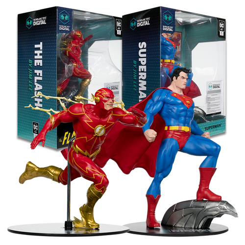 The Flash & Superman 1:6 Statue by Jim Lee Bundle (2) w/McFarlane Digital Collectibles