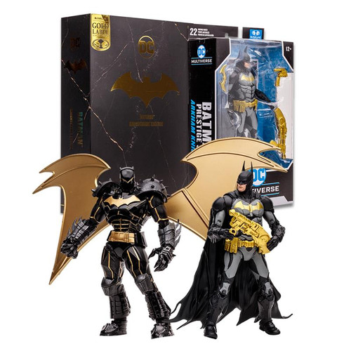 Batman w/Prestige Suit (Arkham Knight) and Batman (Injustice 2) Knightmare Edition Gold label Bundle (2) 7" Figures