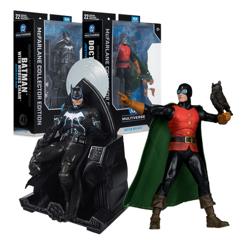Batman with Mobius Chair/Doctor Mid-Nite (Justice Society of America) McFarlane Collector Edition Bundle (2) 7" Figures (PRE-ORDER ships October)