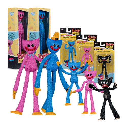 Huggy Wuggy/Killy Willy/Kissy Missy (Poppy Playtime) Bundle (5) 4.5" & 12" Figures (PRE-ORDER ships April)