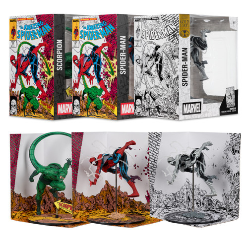 Scorpion/Spider-Man/Spider-Man (Line Art) (Amazing Spider-Man #318) Bundle (3) 1:10th Scale Posed Figures w/Scenes (PRE-ORDER ships August)